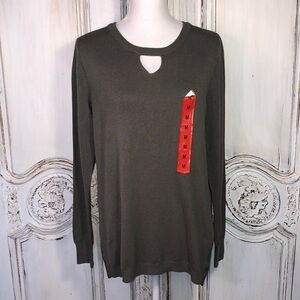 ONEA Tumble Weed Color Front Sweater Back Fabric Popover Sweater Size Med.